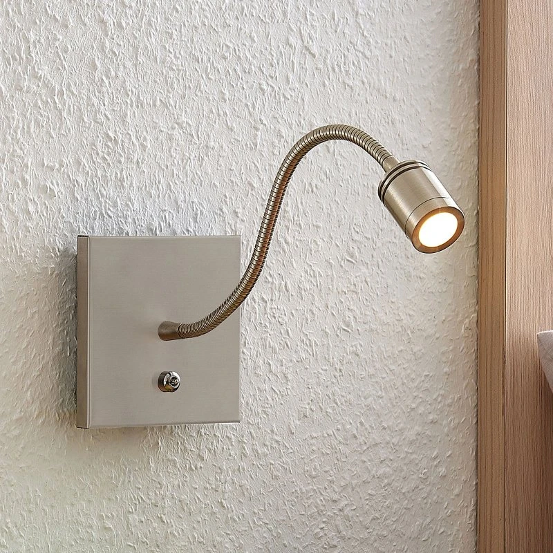 Lindby Legera LED Lampa Ścienna Nikiel - Elastyczne Ramię