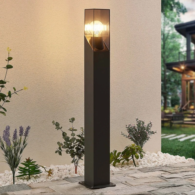 Lucande Słupek oświetleniowy Fiola, 80 cm, antracyt, IP54