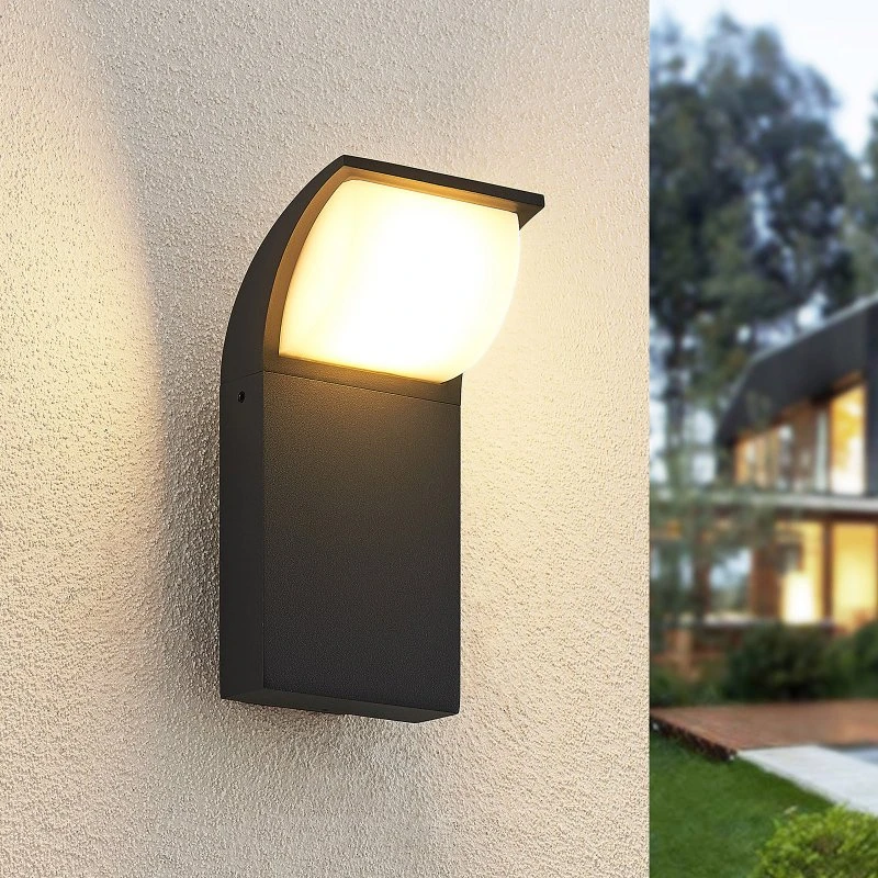 Lucande Tinna LED Lampa Ścienna Anthracite 20 cm IP65