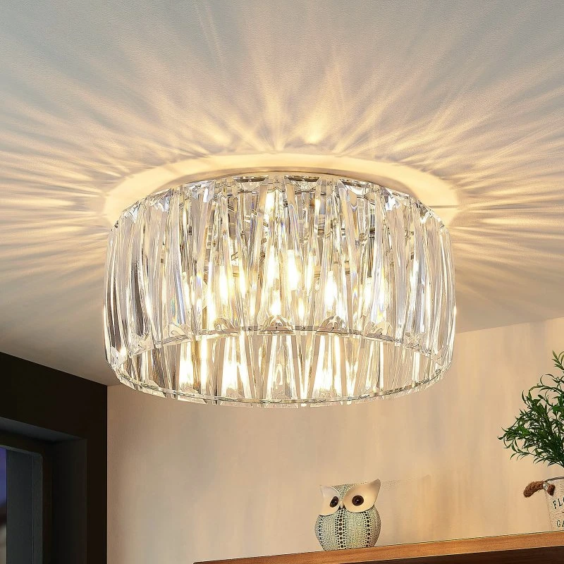 Lindby Lampa Sufitowa Sofia Transparent/Chrome Ø 46 cm