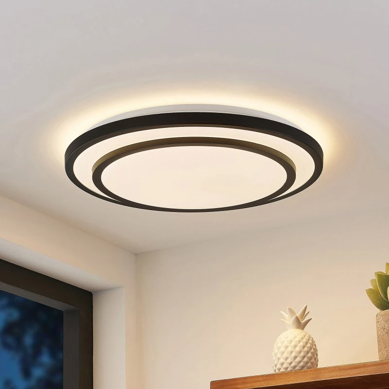 Lindby Essina LED Lampa Sufitowa Dim. CCT Black/White