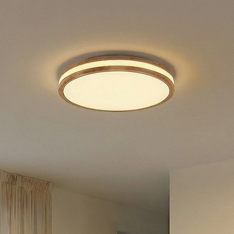 Lindby Emiva Center Wood/White – Lampa sufitowa LED 50 cm