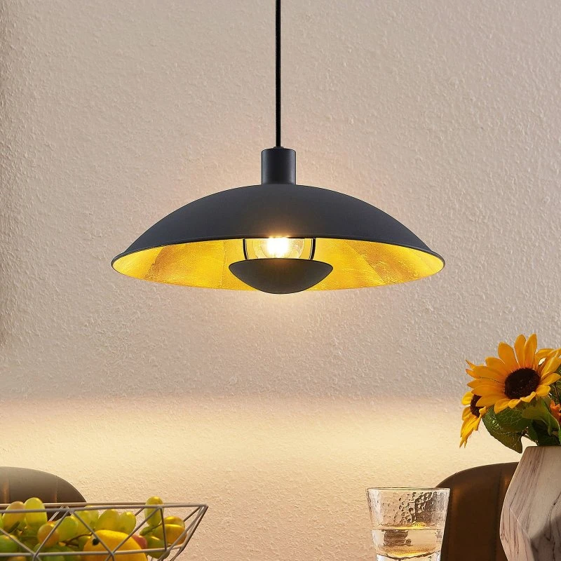 Lampa wisząca Lindby Narisara Ø40 Black/Gold