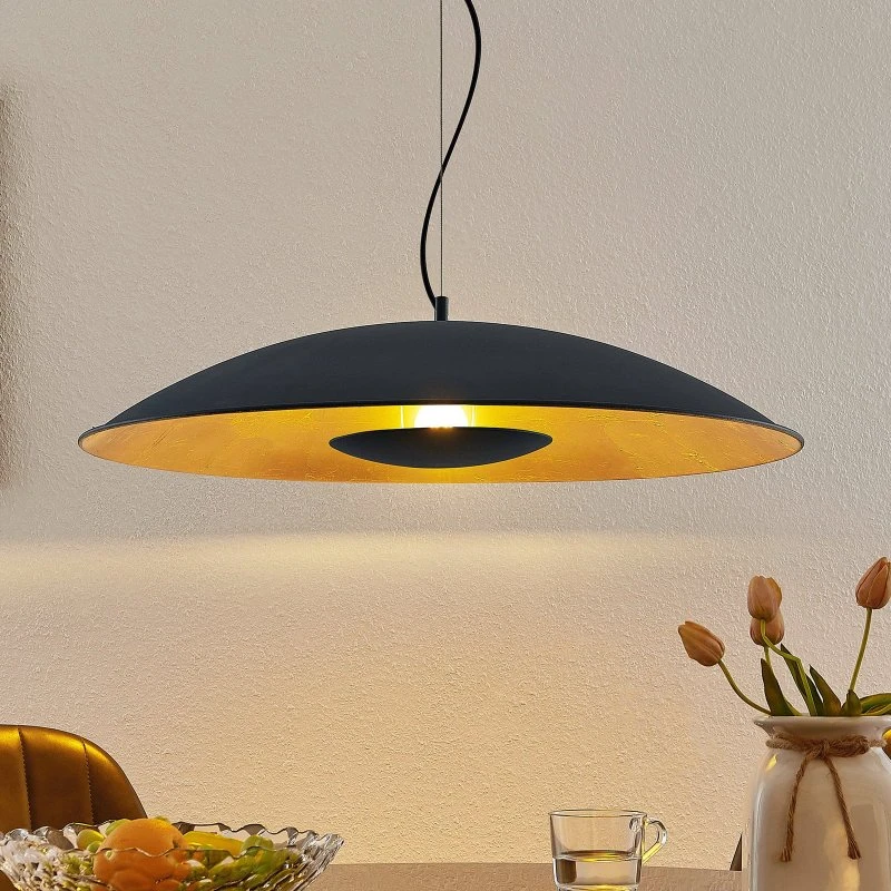 Lampa wisząca Lindby Narisara Ø80 Black/Gold