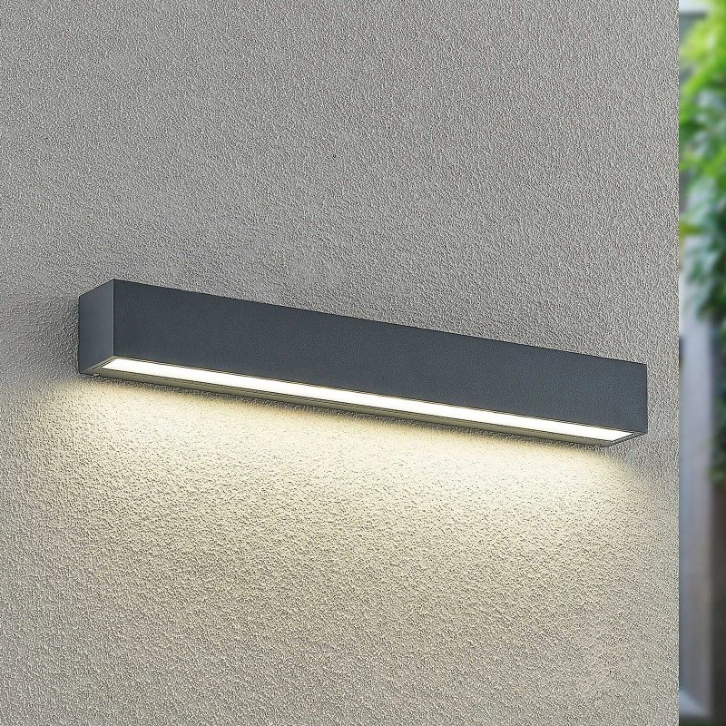Arcchio Lengo L50 Kinkiet zewnętrzny LED, Grafit, 50 cm