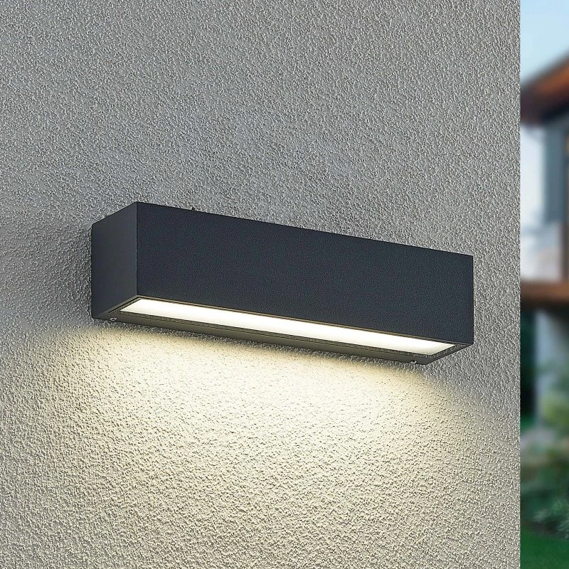 Arcchio Lengo Kinkiet zewnętrzny LED, 25 cm, Grafit, IP65