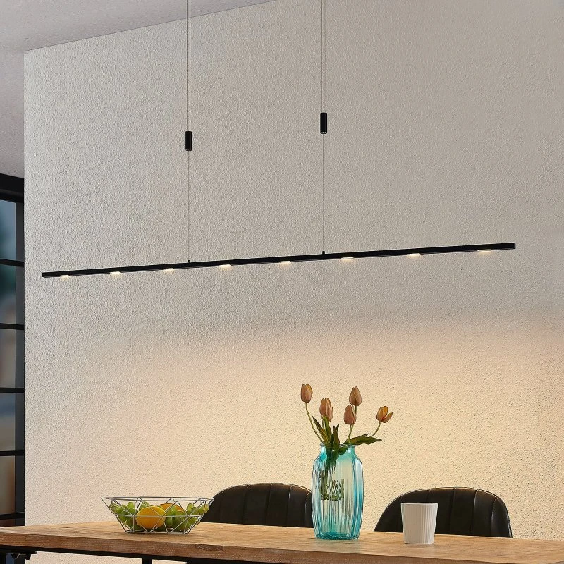 Lucande Lampa Wisząca LED Stakato 180 cm, 8-punktowa, Czarna