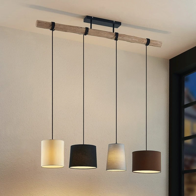 Lindby Amilia Lampa Wisząca 4-punktowa Black/Grey/Beige