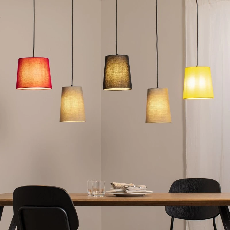 Lindby Amilia Lampa Wisząca 5-punktowa, Tkanina, Multi