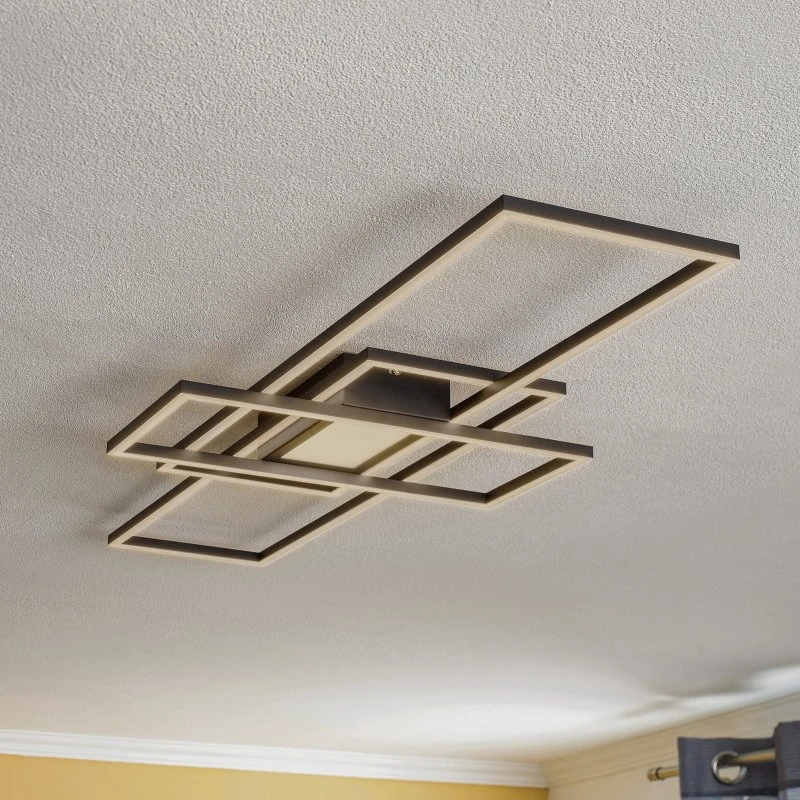 Lampa sufitowa LED Lindby Ismera 3 ramki, antracytowa