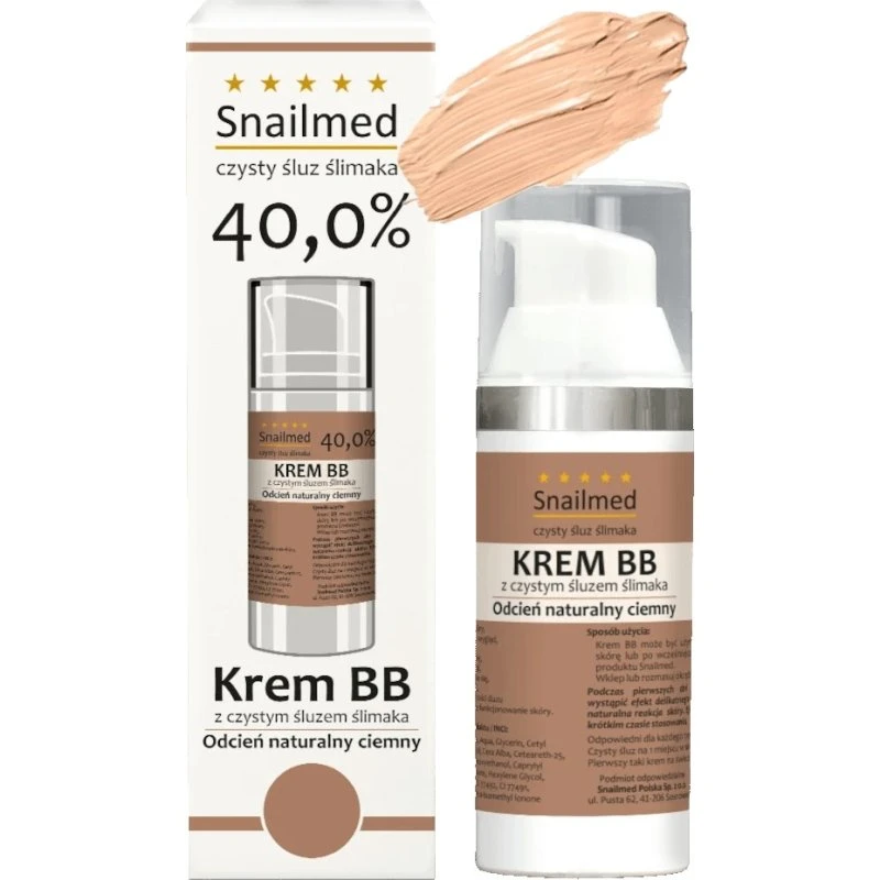 Snailmed Krem BB 40% Śluzu Ślimaka Ciemny 30 ml