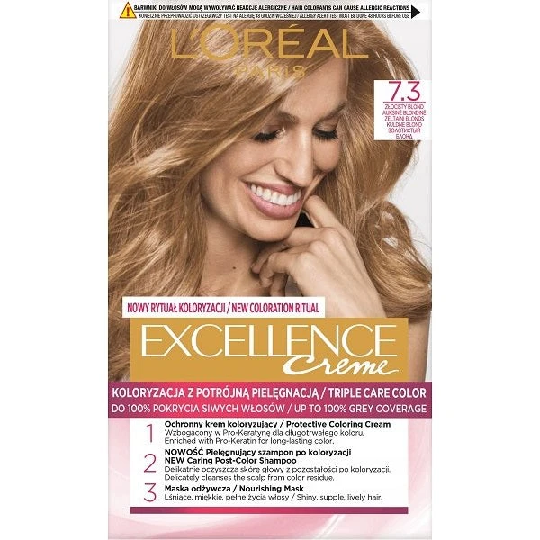 L'Oreal Paris Excellence Creme farba do włosów 7.3 Złocisty Blond