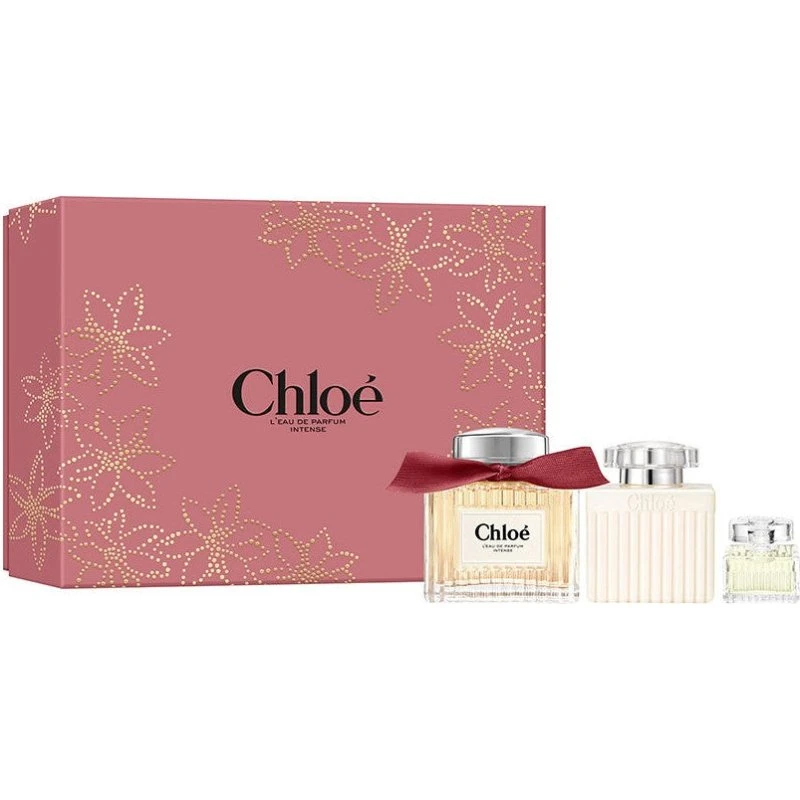 Chloé L'Eau de Parfum Intense zestaw: 100ml EDP, 100ml balsam, 5ml mini