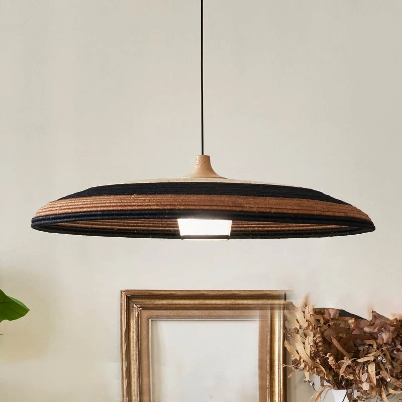 Forestier Grass XL żyrandol brązowy, rattan i abacá