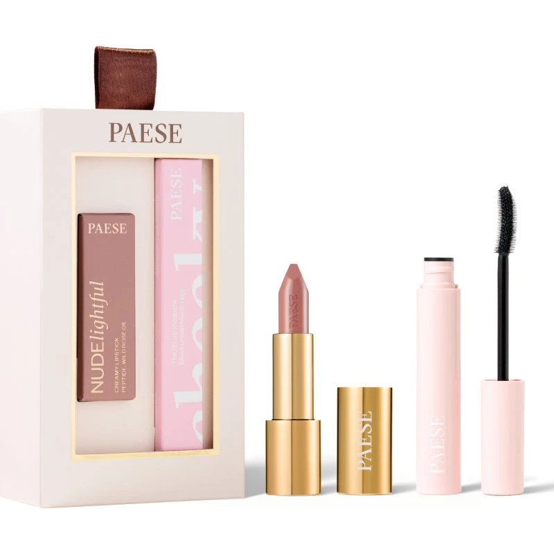 Paese Cheeky Nude Look: Tusz do rzęs 9ml + Pomadka do ust 4,5g Beige Marshmallow