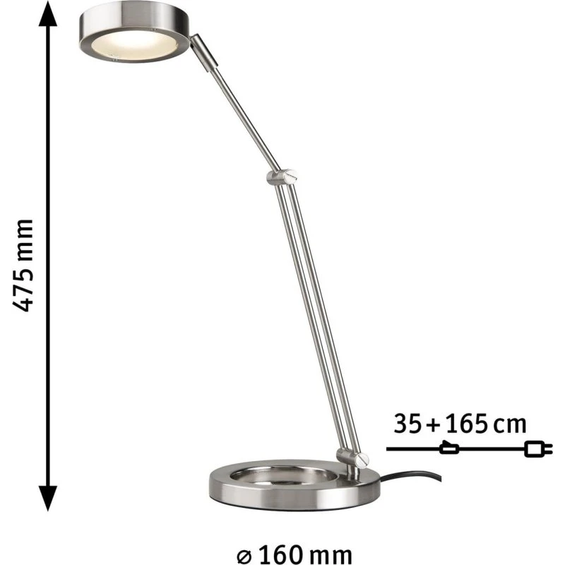 Paulmann Zed Lampa Stołowa Polerowane Żelazo