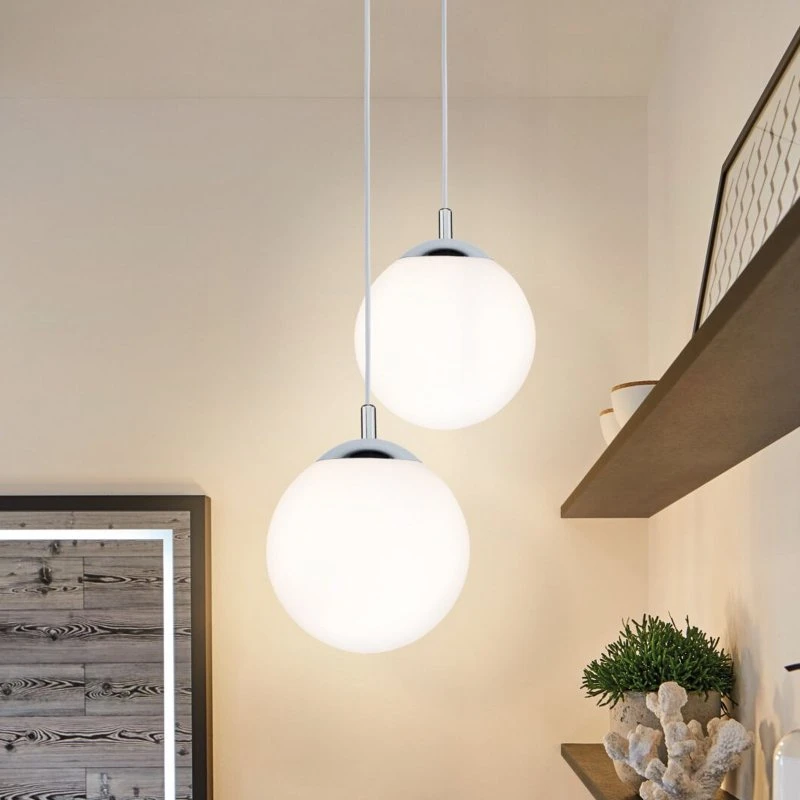 Paulmann Globe Lampa wisząca IP44 satyna/chrom Ø 20 cm