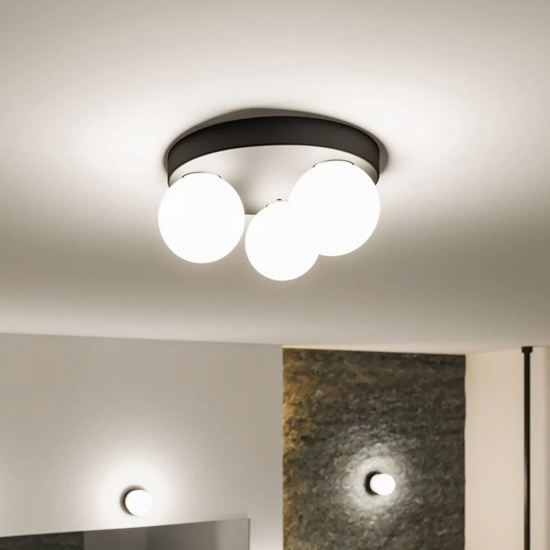 Paulmann Gove Lampa sufitowa IP44 czarna kula G9