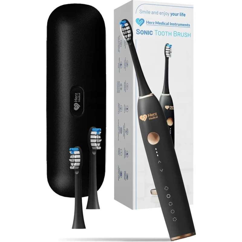 HERZ Medical Szczoteczka Soniczna 90tys r/min, Indukcja, Czarna