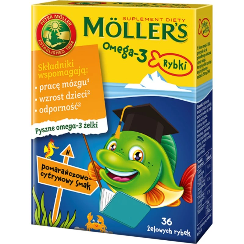 Möller's Omega-3 Rybki 36 żelków