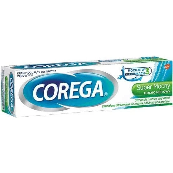 Corega Super Mocny krem mocujący do protez, Mocna Mięta, 70g