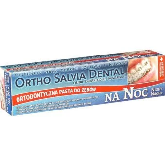 Ortho Salvia Dental Fluor Night 75ml - Pasta na noc dla noszących aparaty