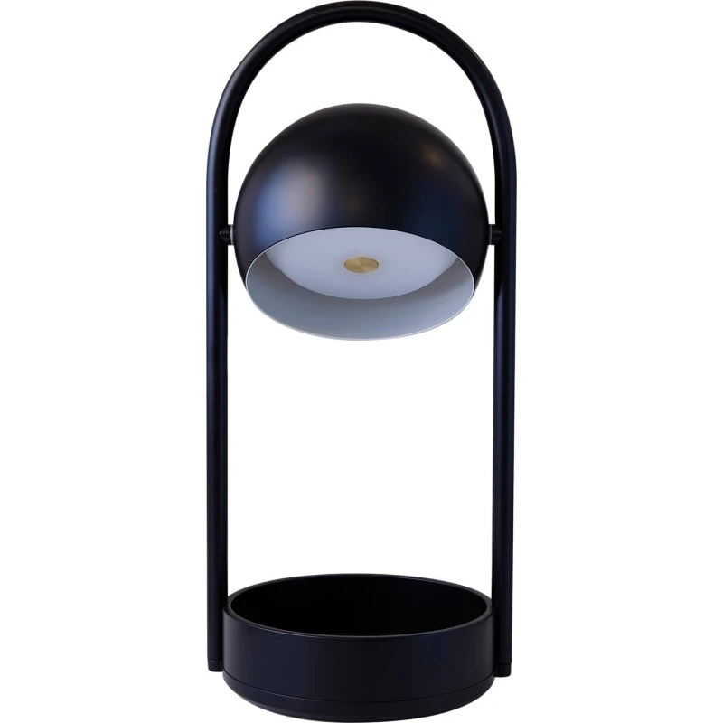 FRANDSEN Lampa stołowa LED Ball Portable czarna, stal