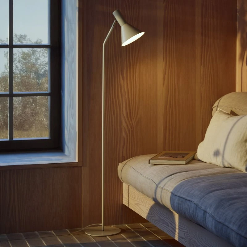 Lampa stojąca FRANDSEN Lyss beżowa, metalowa, 150 cm