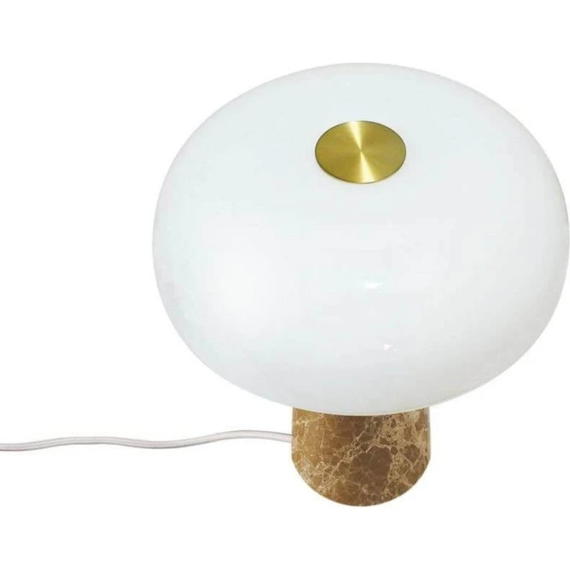 Lampa stołowa Glossy Nordlux, beżowo-biała, marmur i szkło, 24 cm