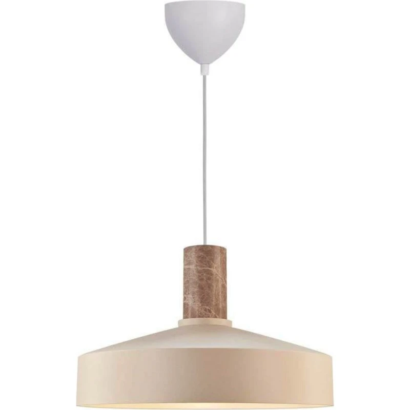 Nordlux Lampa wisząca Elvas beżowa, metal i marmur, Ø 37 cm