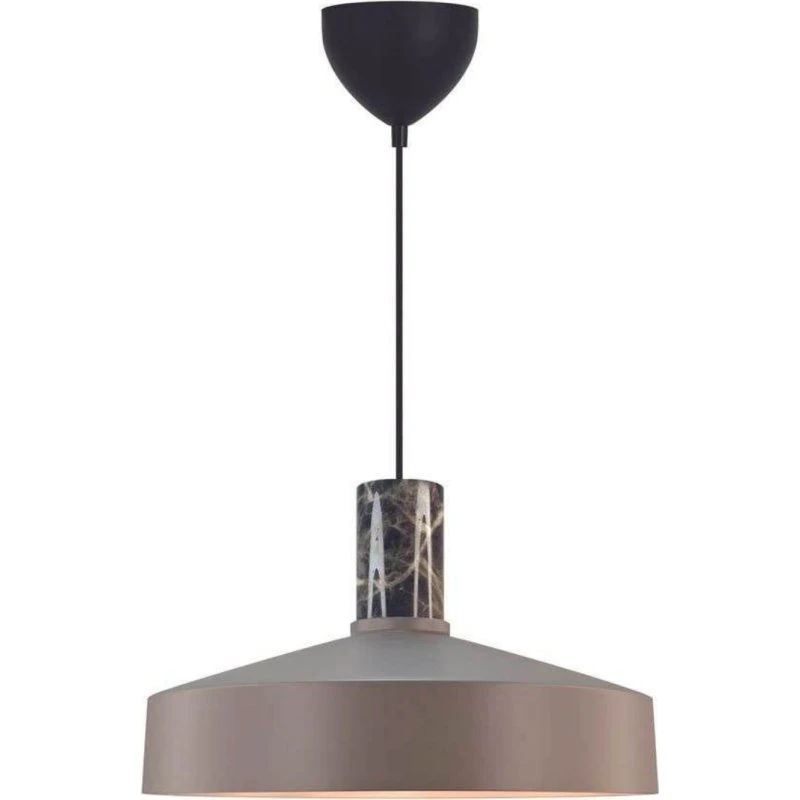 Nordlux Lampa wisząca Elvas Lysebrun, metal i marmur, Ø 37,5 cm