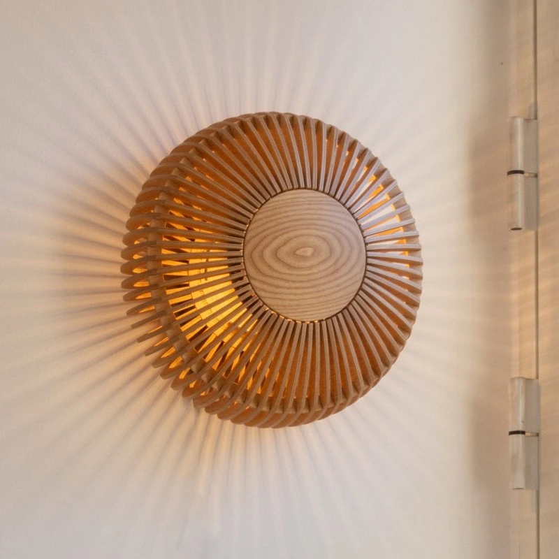 UMAGE Clava Up Lampa ścienna/sufitowa drewno dębowe Ø 49 cm