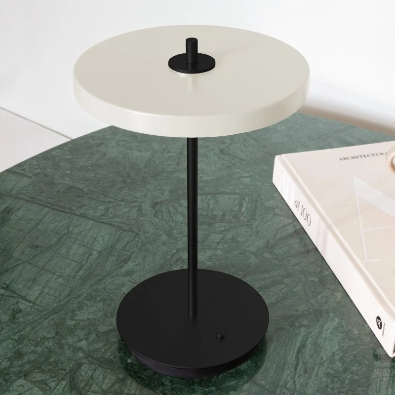 UMAGE Asteria Move Lampa Stołowa LED Perłowy Biały/Czarny 31cm