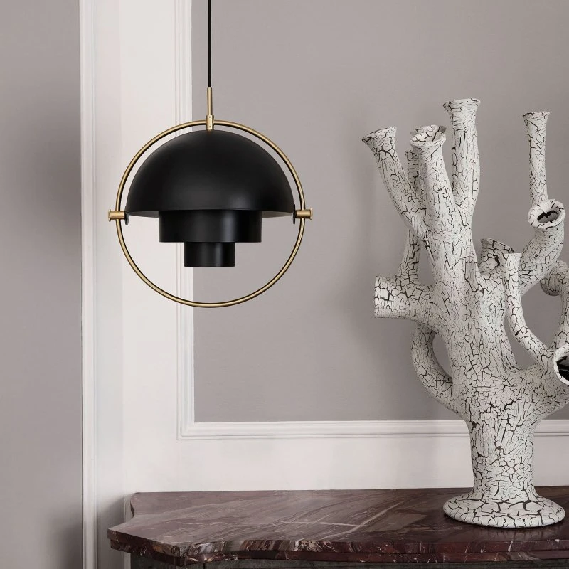 Lampa wisząca Gubi Lite Multi-Lite, Ø 36 cm, mosiądz/czarny