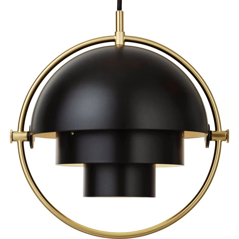 Gubi Multi-Lite żyrandol mosiądz/czarny, Ø 27 cm
