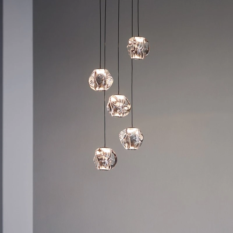 Lampa wisząca Loom Design Ice Ball LED, chrom/przezroczysty