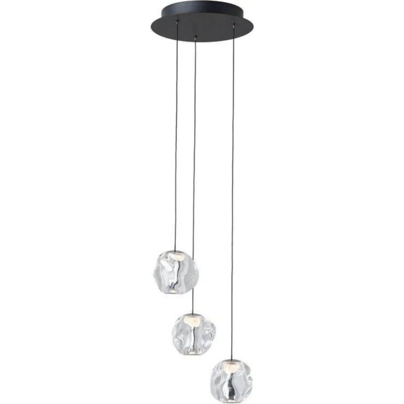 Loom Design Ice Ball 3 Lampa Wisząca LED Matowa Czerń/Chrom