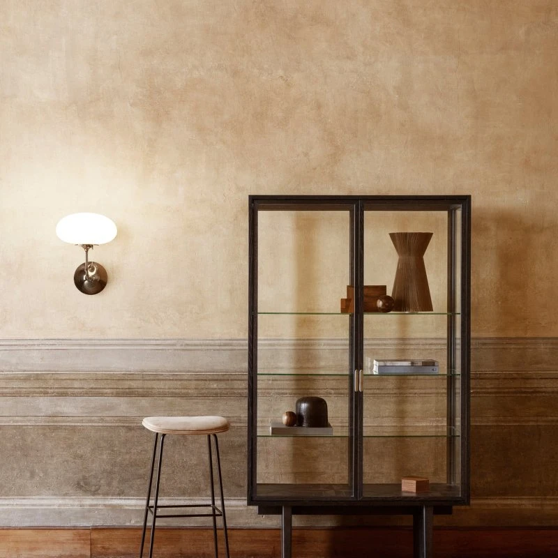 Gubi Stemlite Lampa ścienna czarno-chromowana, 32 cm