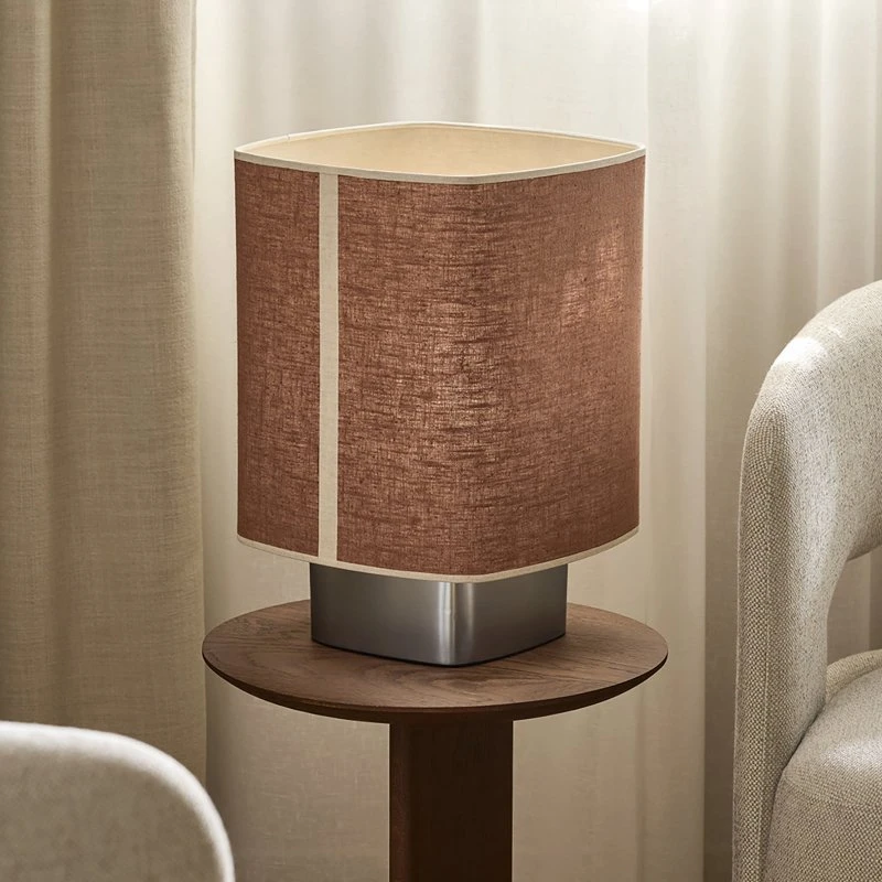 MARKET SET Lampa stołowa Dolce, brązowy korek i len, E27