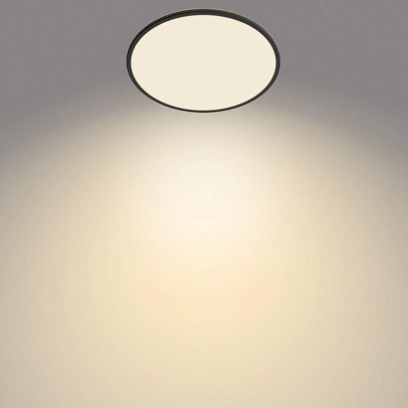 Philips SuperSlim Lampa sufitowa czarna Ø 42 cm 2700K