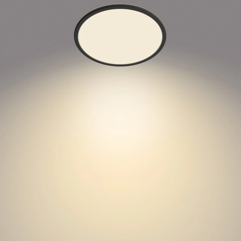 Lampa sufitowa LED Philips SuperSlim czarna, Ø 29,5 cm, IP44