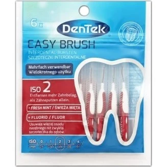 DenTek EasyBrush Szczoteczki Międzyzębowe Rozmiar 2, 6 szt.