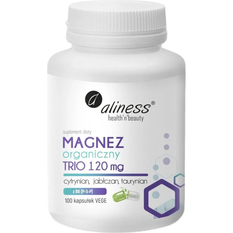 Aliness Magnez Organiczny Trio 120mg z B6, 100 kapsułek