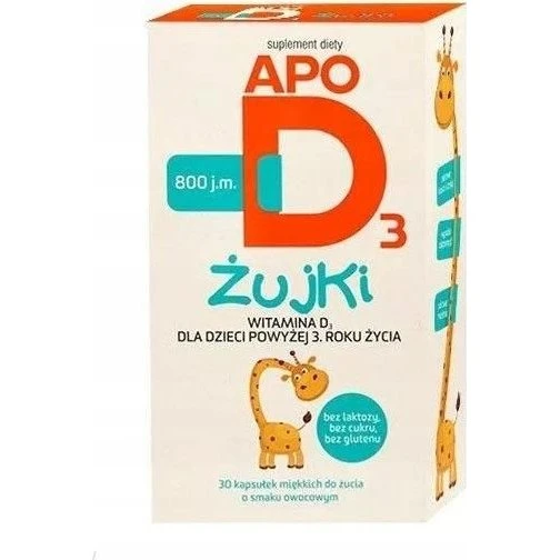 ApoD3 Żujki 800 j.m. 30 kapsułek miękkich do żucia