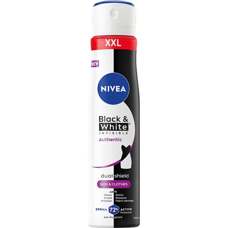 Nivea Black&White Invisible Authentic Antiperspirant Spray 250ml