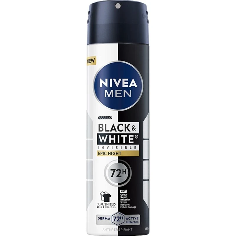 Nivea Men Black & White Invisible Epic Night Antiperspirant Spray 150ml