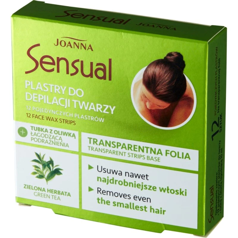 Joanna Sensual plastry do depilacji twarzy Zielona Herbata + oliwka