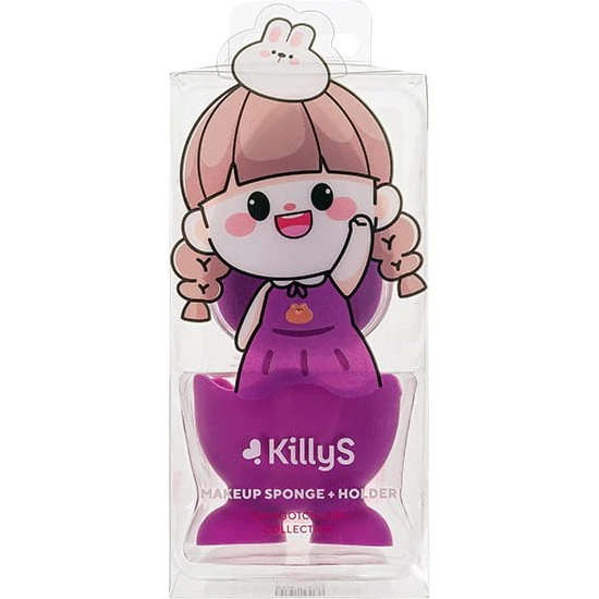 KillyS Tamagotchi Girl gąbeczka do makijażu ze stojakiem Violet