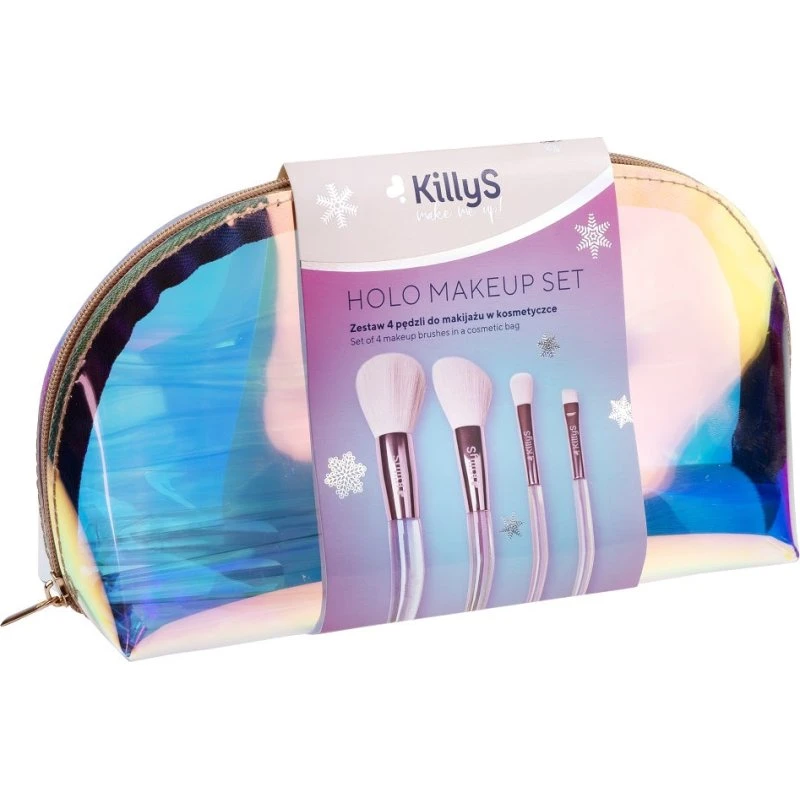 KillyS Holo Makeup zestaw 4 pędzli do makijażu w kosmetyczce