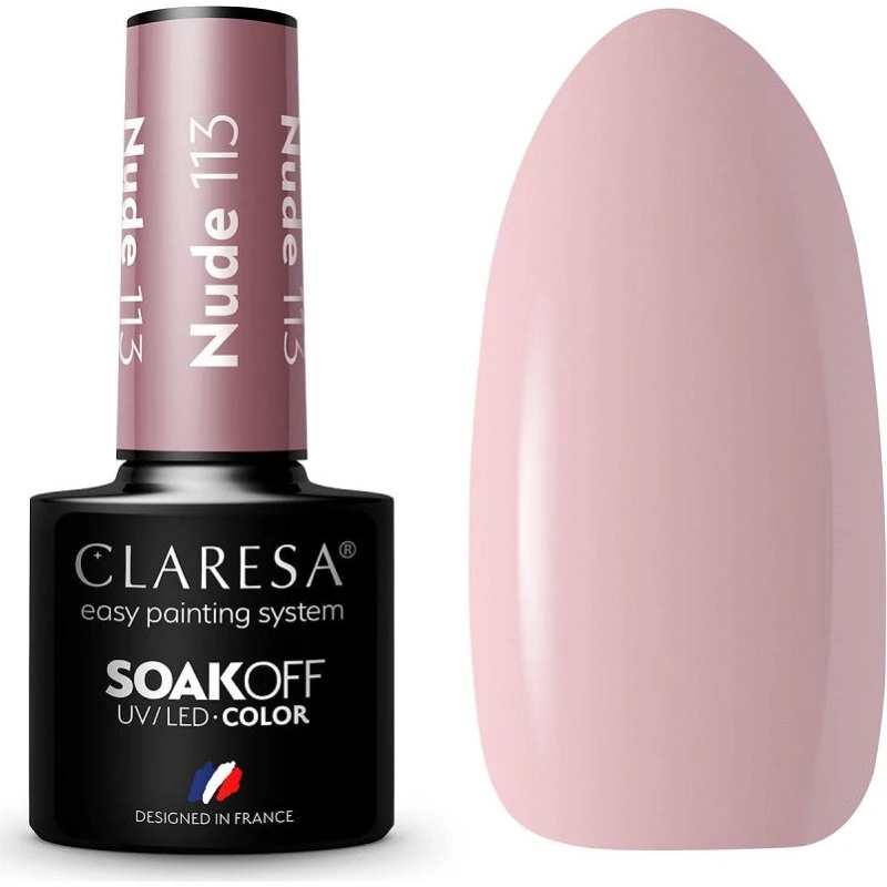 Claresa Soak Off UV/LED Nude 113 lakier hybrydowy 5g